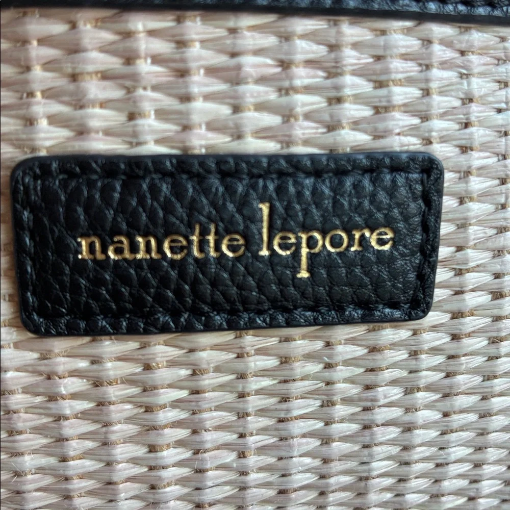 Nanette Lepore Black‎ and Cream Woven Crossbody Pouch